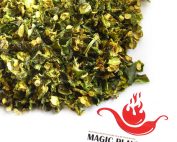 dry green jalapeño flakes